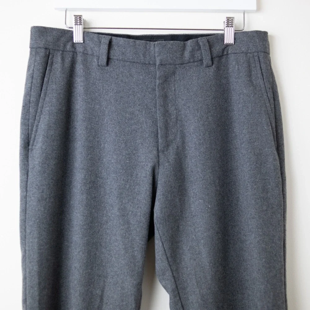 Banana Republic Emerson Dress Pants Mens 33x32 Dark Gray Wool Blend